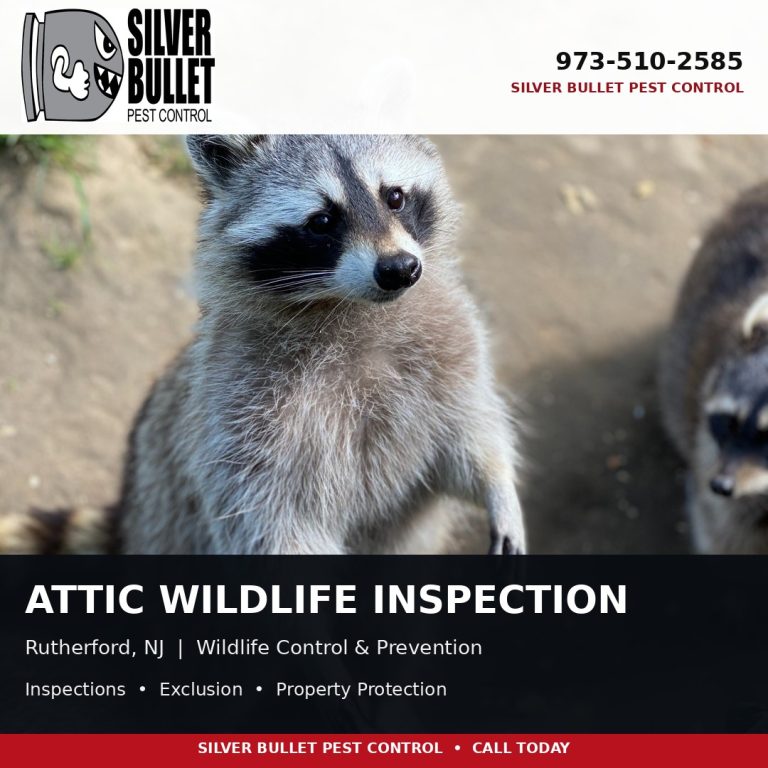 Attic wildlife inspection in Rutherford, NJ | Silver Bullet Pest Control
